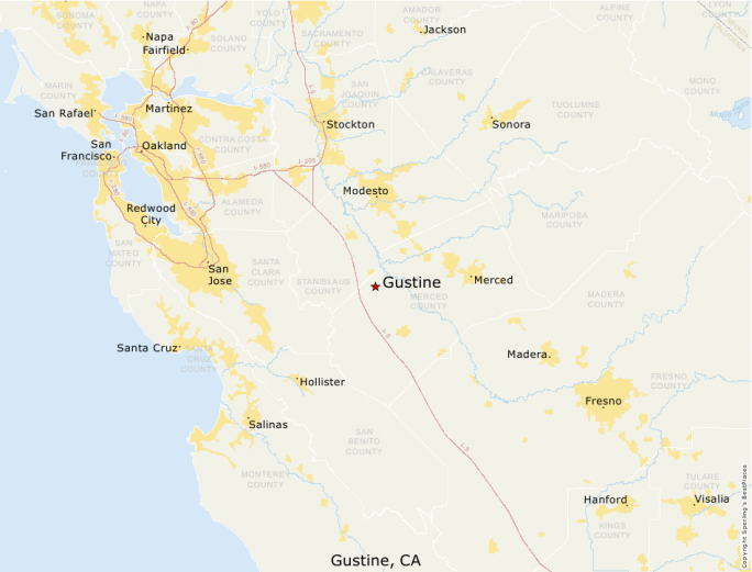 Gustine on map.
